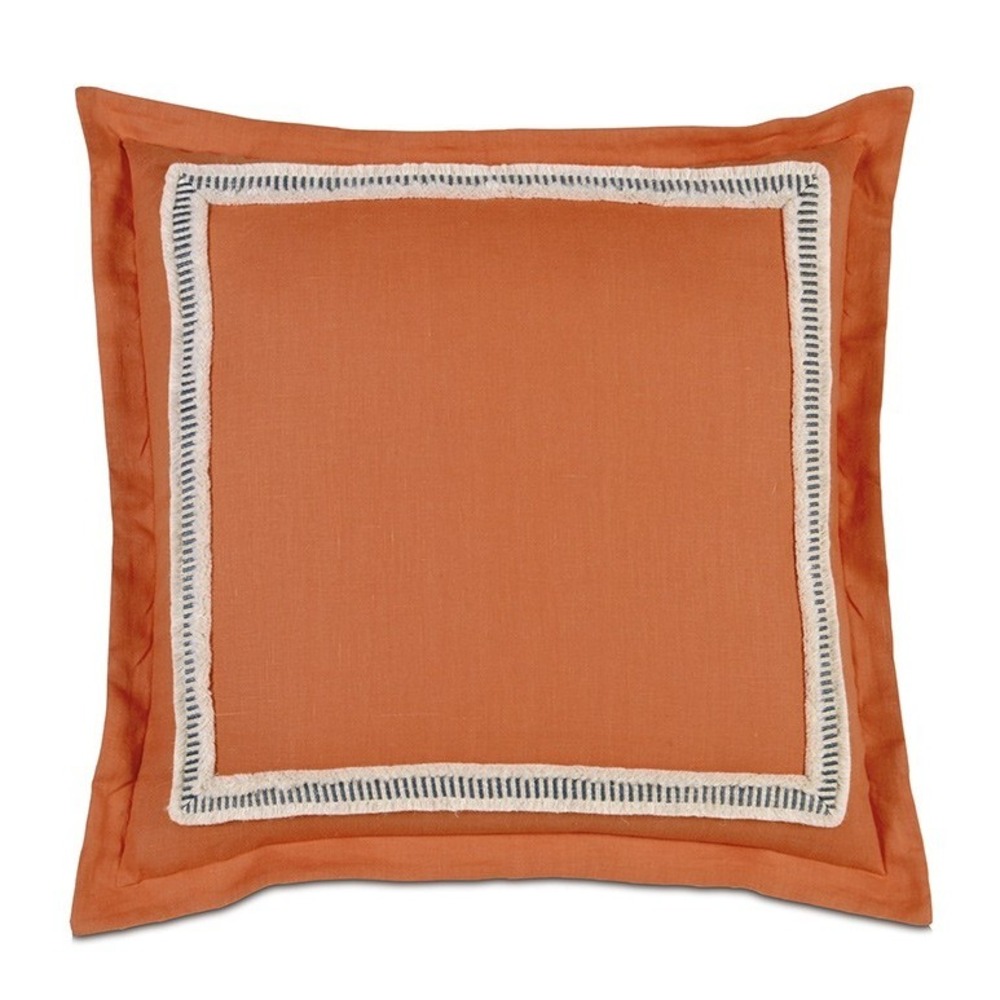 Eastern Accents Niche Pair of Pillow Covers Orange Tangerine Linen Euro Square